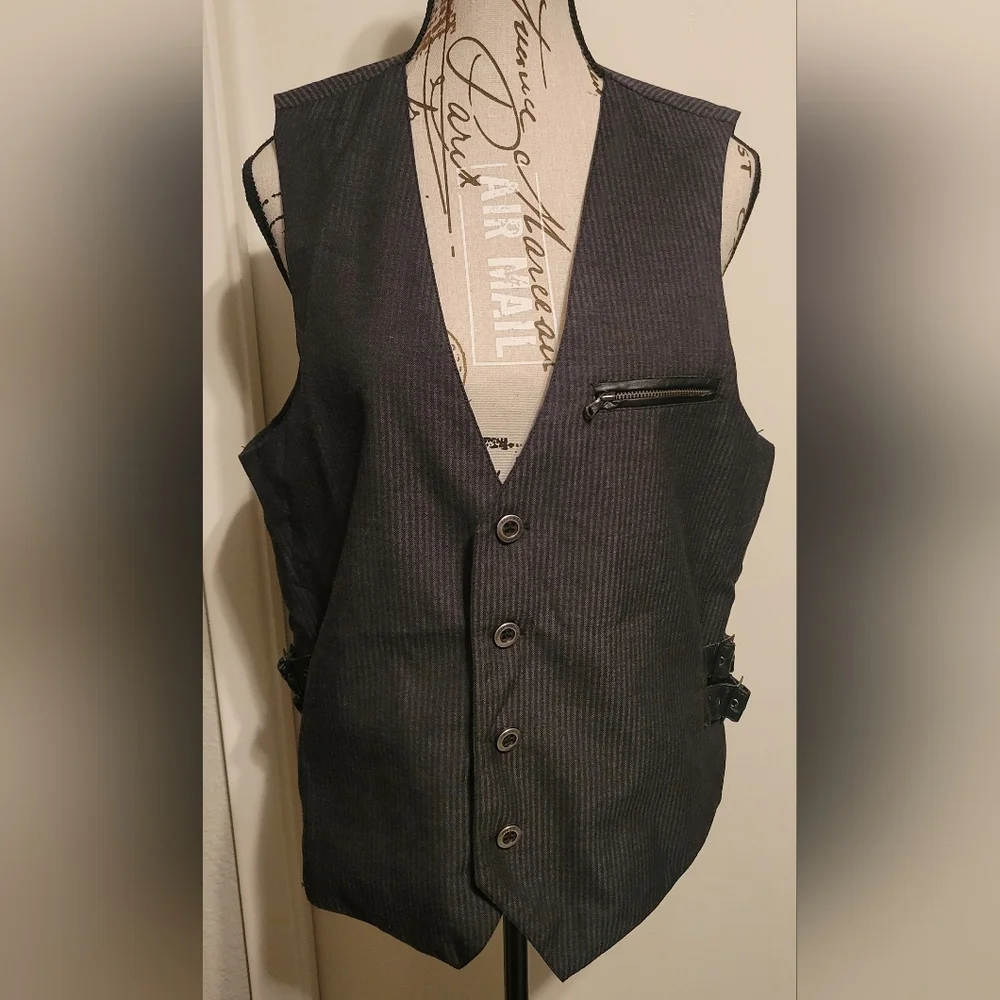 Rock & Republic Unisex Pinstripe Vest Sz Large